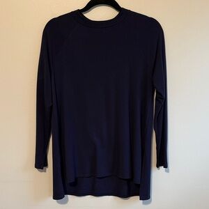 Eileen Fisher Deep Blue Long Sleeve Tunic Knit Top, size Petite Small